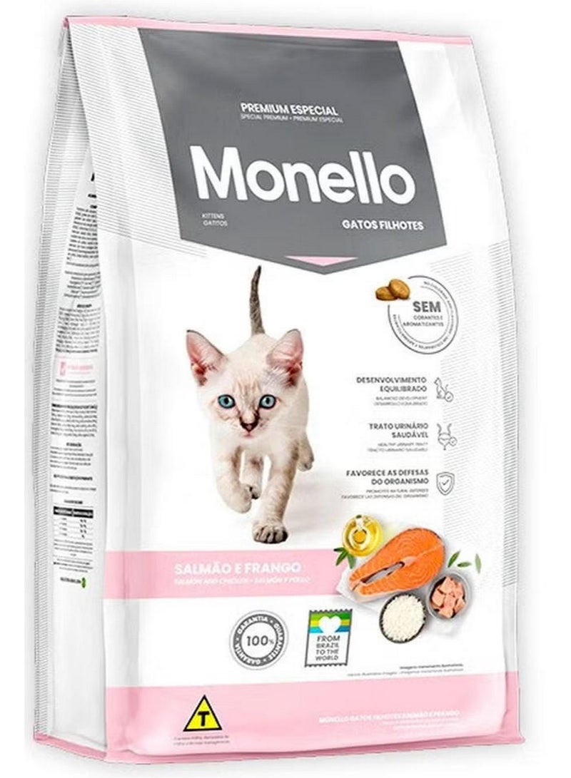 MONELLO Cat Kitten Chicken & Salmon Dry Food 1Kg - Image 1