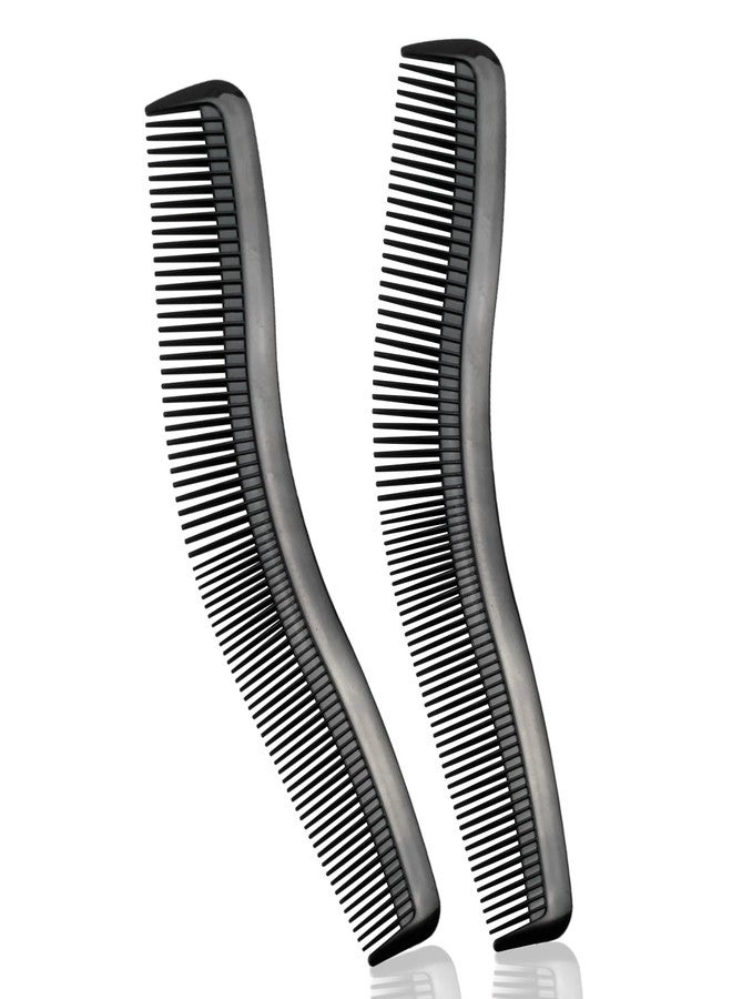 Zoolinn Multifunction Hair Grooming Set of 2 - Black, Double-Sided Combs - Wide & Fine Teeth for Professional Styling, Unisex - Image 1
