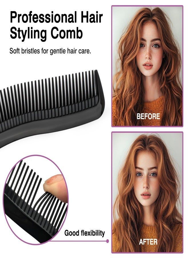 Zoolinn Multifunction Hair Grooming Set of 2 - Black, Double-Sided Combs - Wide & Fine Teeth for Professional Styling, Unisex - Image 2
