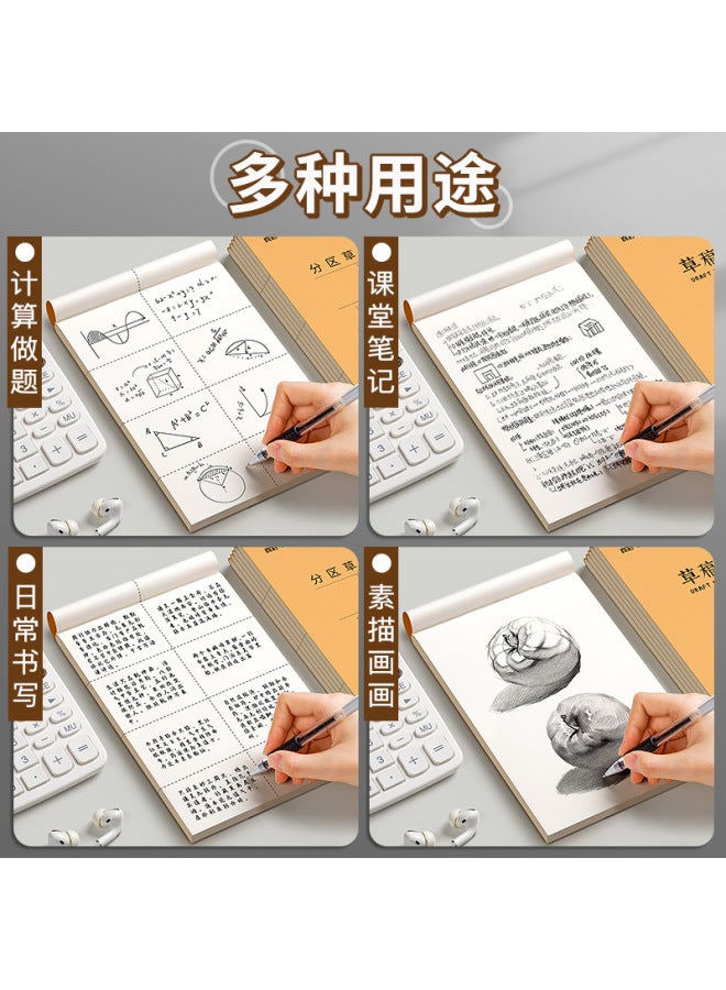 True Color Pieces Of Tearable Draft Draft Paper Blank Calculation Paper Thickeneded White Paper Partition Draft Book - Image 3