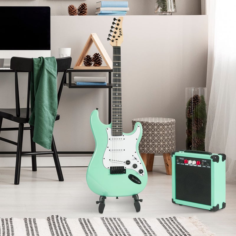 LyxPro CS 39â€ Electric Guitar Kit for Beginner, Intermediate & Pro Players with Guitar, Amp Cable, 6 Picks & Learnerâ€™s Guide | Solid Wood Body, Volume/Tone Controls, 5-Way Pickup - Green - Image 5
