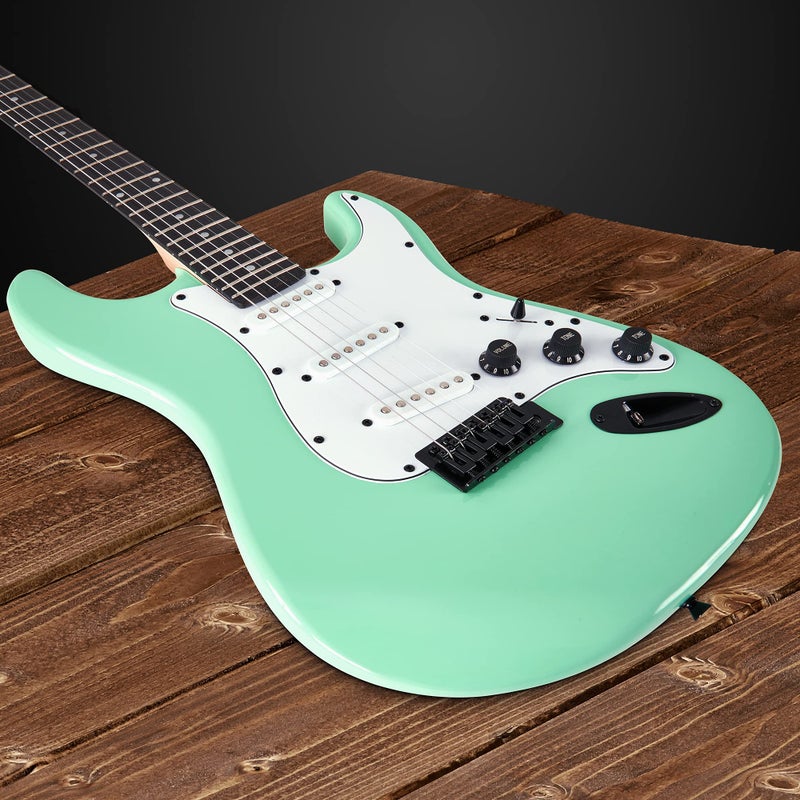 LyxPro CS 39â€ Electric Guitar Kit for Beginner, Intermediate & Pro Players with Guitar, Amp Cable, 6 Picks & Learnerâ€™s Guide | Solid Wood Body, Volume/Tone Controls, 5-Way Pickup - Green - Image 4