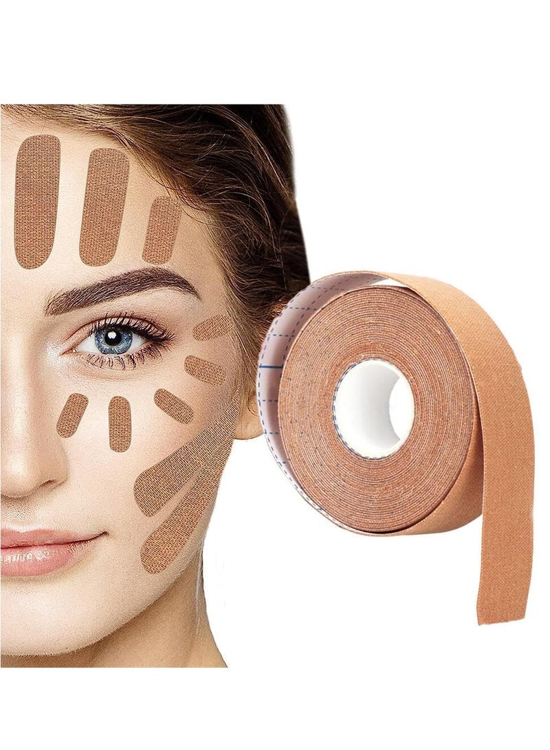 Wrinkles Face Patches,Face Stickers Neck Eye Double Chin Lift V Shape Refill Tapes Thin Skin Care,High Elasticity Wrinkle Patches Kinesiology Tape Face Skin Lifting Tape Beige 2.5cm*5m  - Image 1