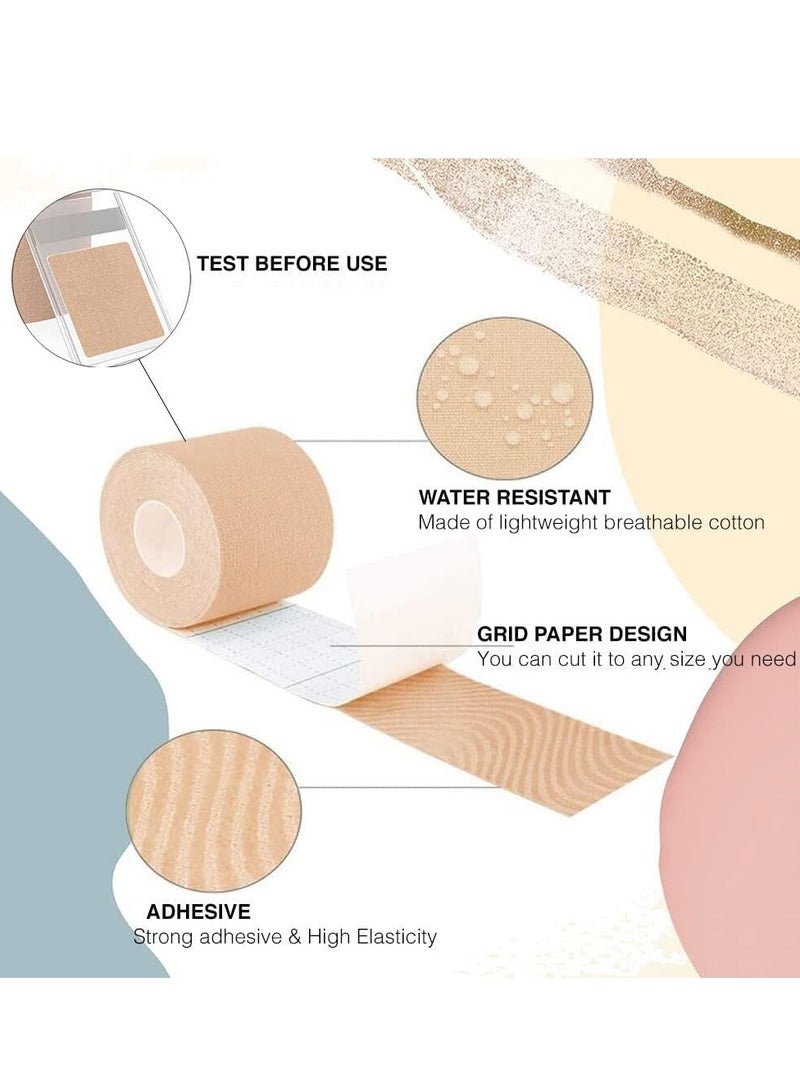 Wrinkles Face Patches,Face Stickers Neck Eye Double Chin Lift V Shape Refill Tapes Thin Skin Care,High Elasticity Wrinkle Patches Kinesiology Tape Face Skin Lifting Tape Beige 2.5cm*5m  - Image 5