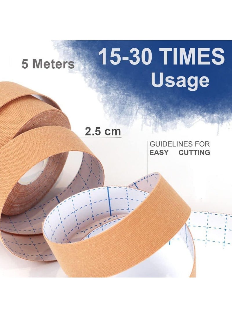 Wrinkles Face Patches,Face Stickers Neck Eye Double Chin Lift V Shape Refill Tapes Thin Skin Care,High Elasticity Wrinkle Patches Kinesiology Tape Face Skin Lifting Tape Beige 2.5cm*5m  - Image 2