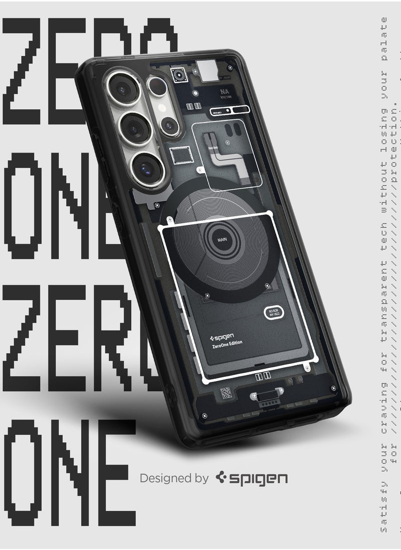 Spigen - Ultra Hybrid MagFit for Samsung Galaxy S25 ULTRA Case Cover with MagSafe (2025) - Zero One Black - Image 1