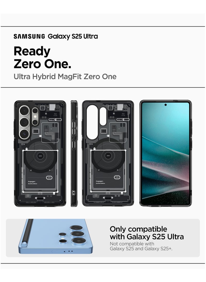 Spigen - Ultra Hybrid MagFit for Samsung Galaxy S25 ULTRA Case Cover with MagSafe (2025) - Zero One Black - Image 1