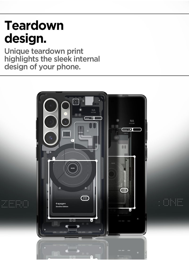 Spigen - Ultra Hybrid MagFit for Samsung Galaxy S25 ULTRA Case Cover with MagSafe (2025) - Zero One Black - Image 1