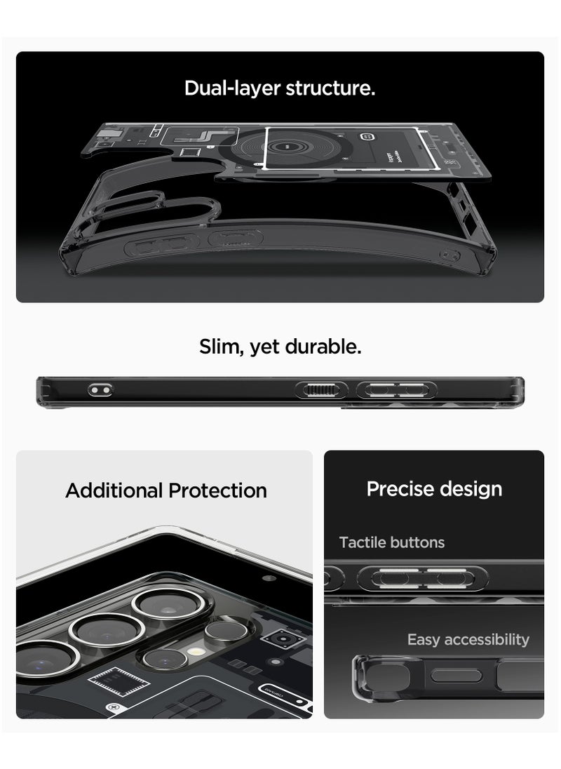 Spigen - Ultra Hybrid MagFit for Samsung Galaxy S25 ULTRA Case Cover with MagSafe (2025) - Zero One Black - Image 1