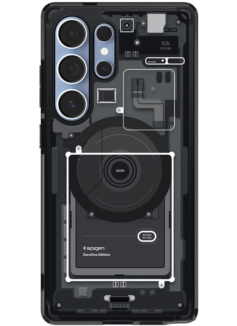 Spigen - Ultra Hybrid MagFit for Samsung Galaxy S25 ULTRA Case Cover with MagSafe (2025) - Zero One Black - Image 1