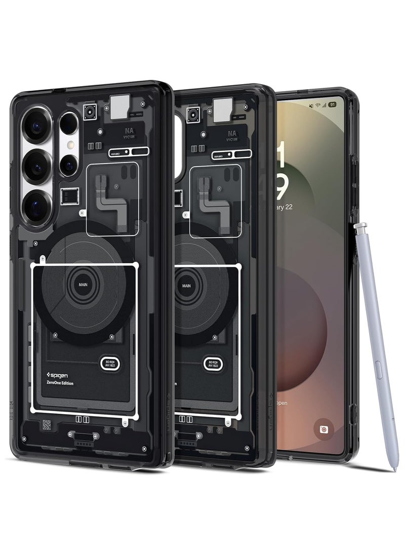 Spigen - Ultra Hybrid MagFit for Samsung Galaxy S25 ULTRA Case Cover with MagSafe (2025) - Zero One Black - Image 1