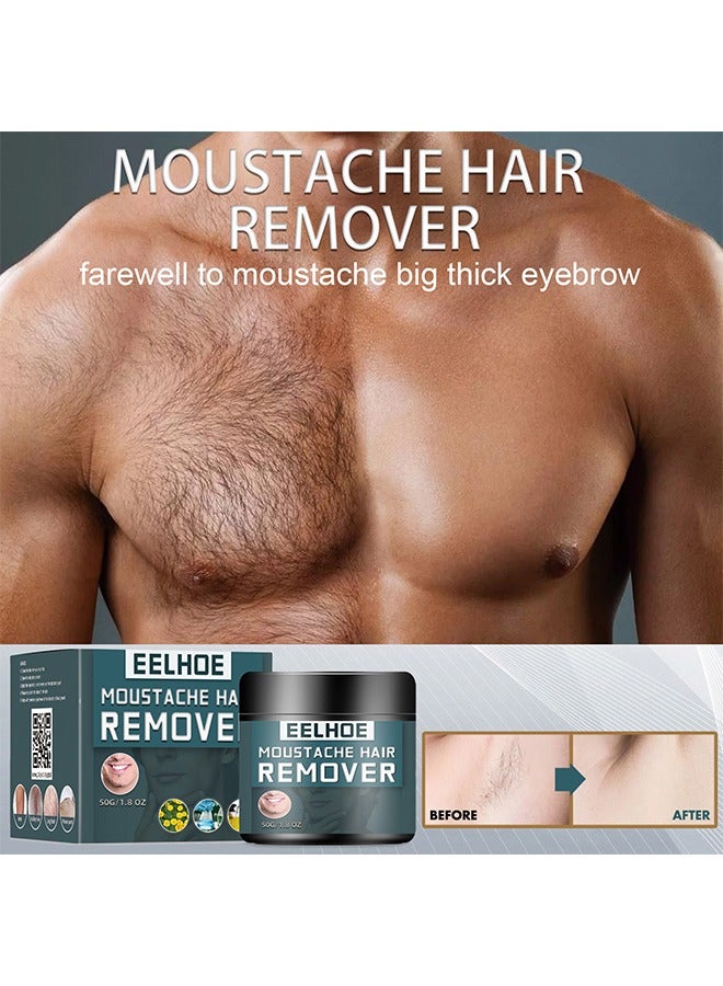 EELHOE Moustache Hair Remover - Hair Remover Cream for Men Fast & Effective Men's Underarm Chest Back Legs and Arms - Image 1