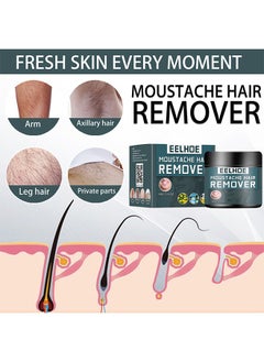 EELHOE Moustache Hair Remover - Hair Remover Cream for Men Fast & Effective Men's Underarm Chest Back Legs and Arms  - Image 4