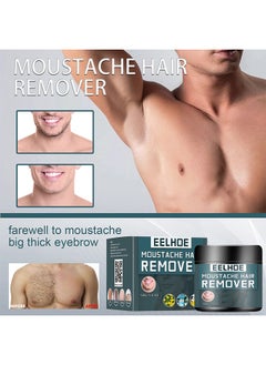 EELHOE Moustache Hair Remover - Hair Remover Cream for Men Fast & Effective Men's Underarm Chest Back Legs and Arms  - Image 2