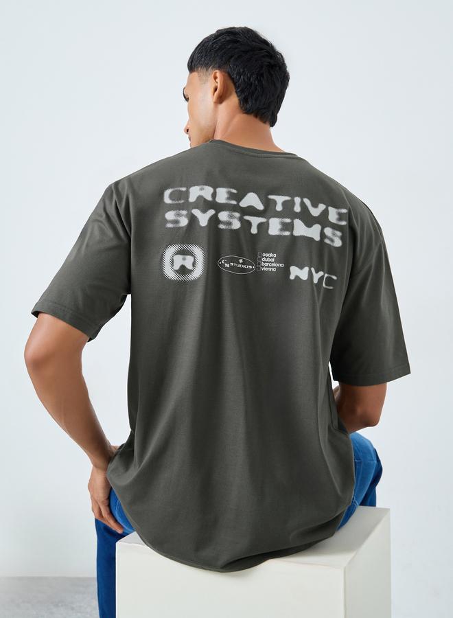 Styli Oversized Back Printed Jersey T-Shirt - Image 1