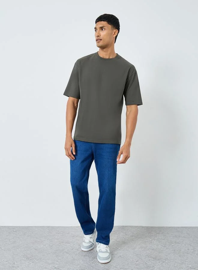 Styli Oversized Back Printed Jersey T-Shirt