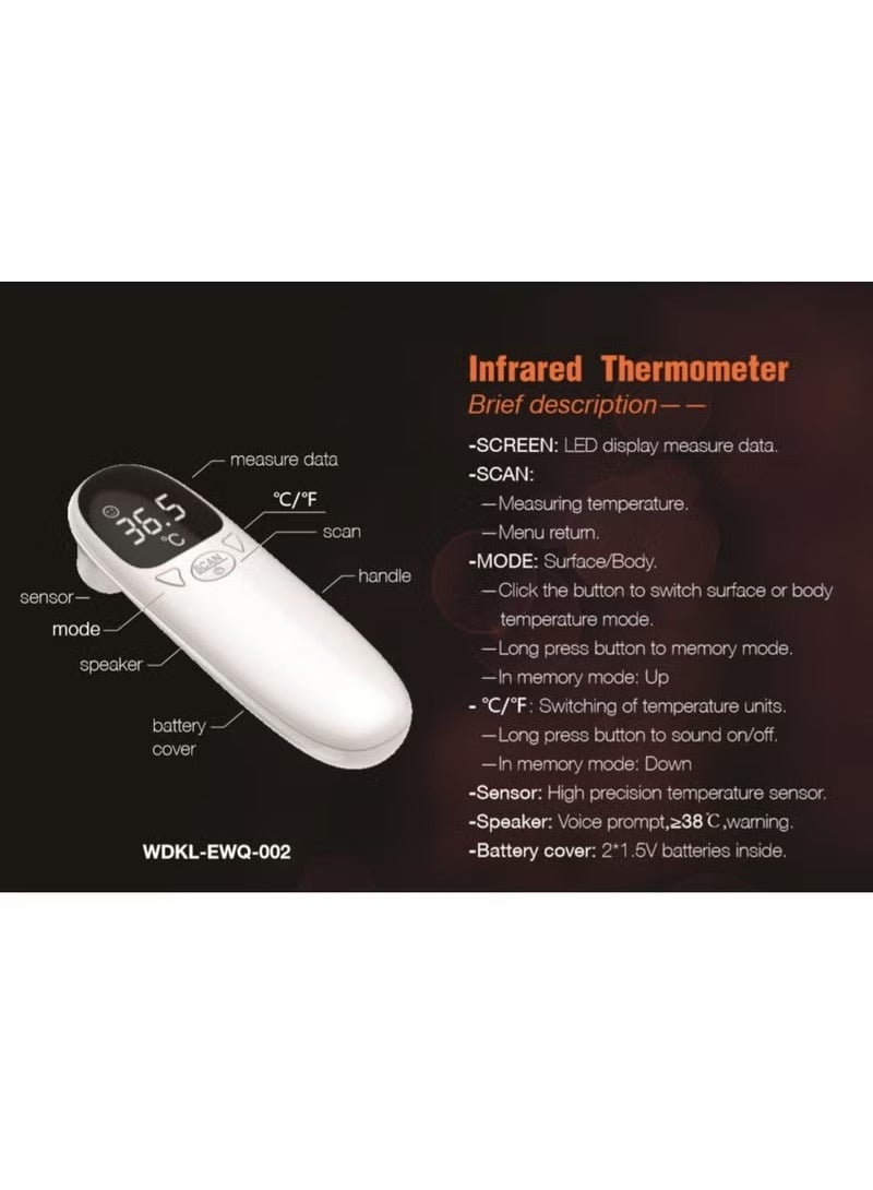 الأشعة تحت الحمراء ترمومتر رقمي ، شحن النموذج ، 128 * 39 * 39 مم - Image 4