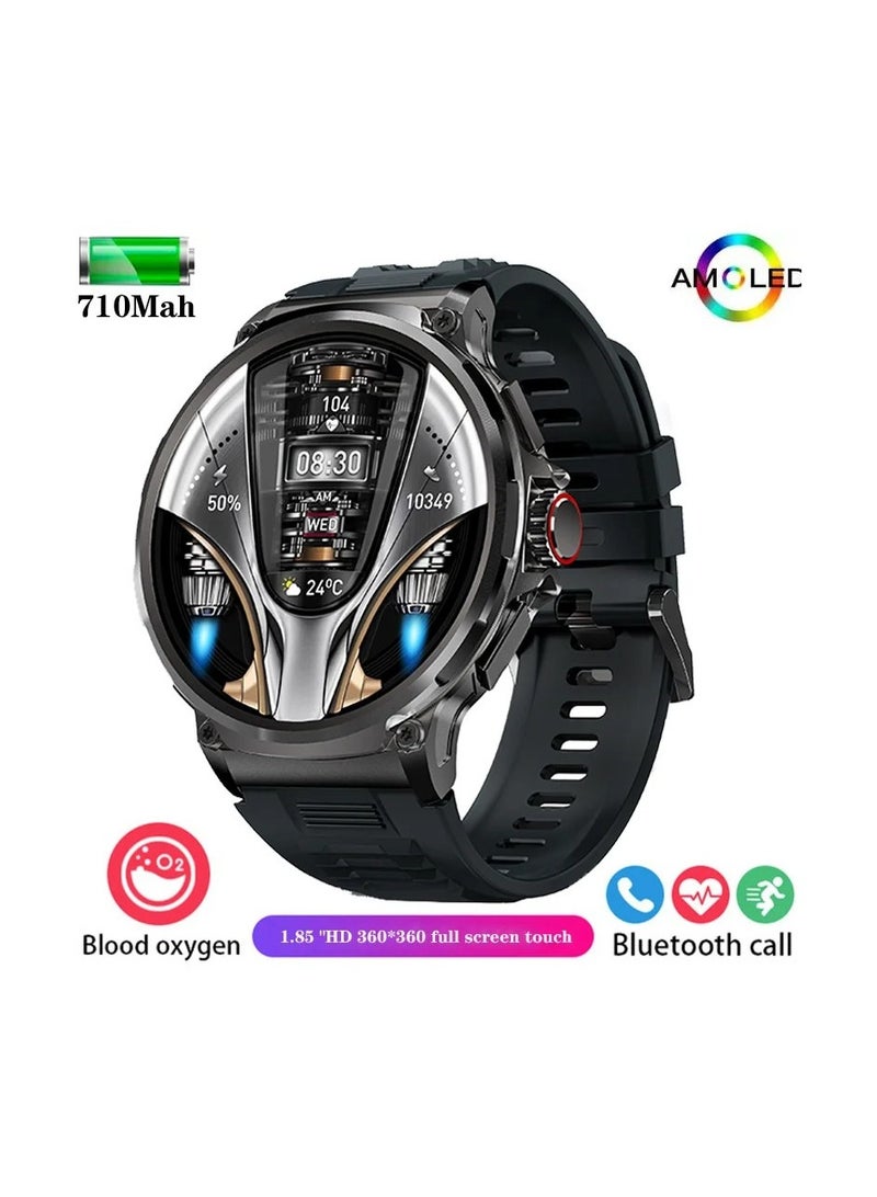 ارواق ساعة ذكية للرجال 710 مللي أمبير شاشة 1.85 بوصة بطارية كبيرة مقاومة للماء بلوتوث مكالمة رياضية ساعة ذكية