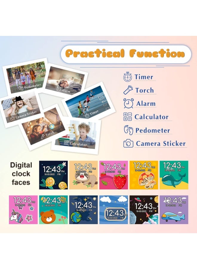 Kids Smart Watch Girls Boys - Smart Watch for Kids Game Watch Gifts for 4-12 Years Old with 15 Games Camera Alarm Video Music Player Pedometer Flashlight... - Image 5