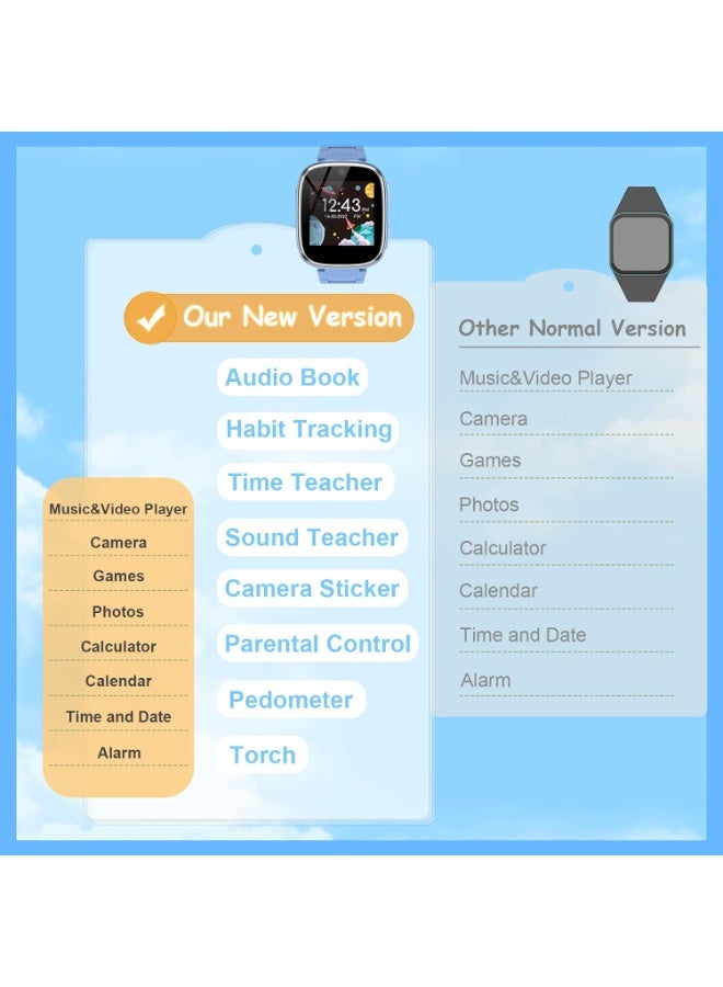 Kids Smart Watch Girls Boys - Smart Watch for Kids Game Watch Gifts for 4-12 Years Old with 15 Games Camera Alarm Video Music Player Pedometer Flashlight... - Image 2