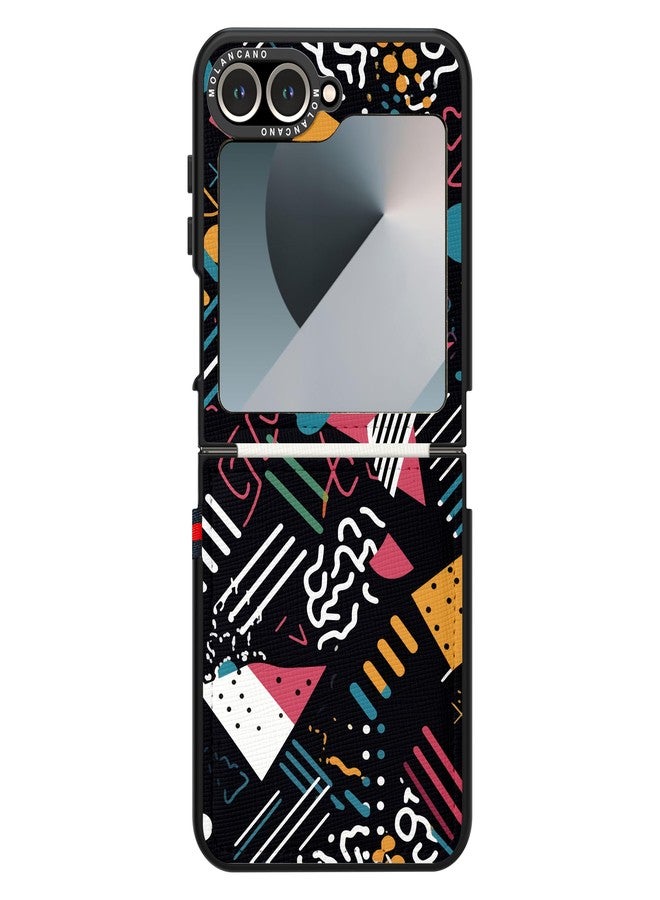 MOLAN CANO Galaxy Z Flip 6 Design Case with Secret Card Insert Pocket, Full Protection with Hinge Cover, Ultra-Durable Shockproof, [Secret Pocket Design] - Dizzy