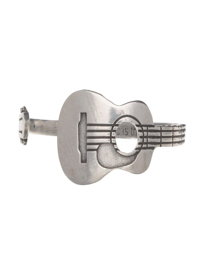 Whitney Howard Designs Guitar Cuff Bracelet for Men or Women - Adjustable Pewter Musician Jewelry - Christmas Gift for Guitar Players - Image 1