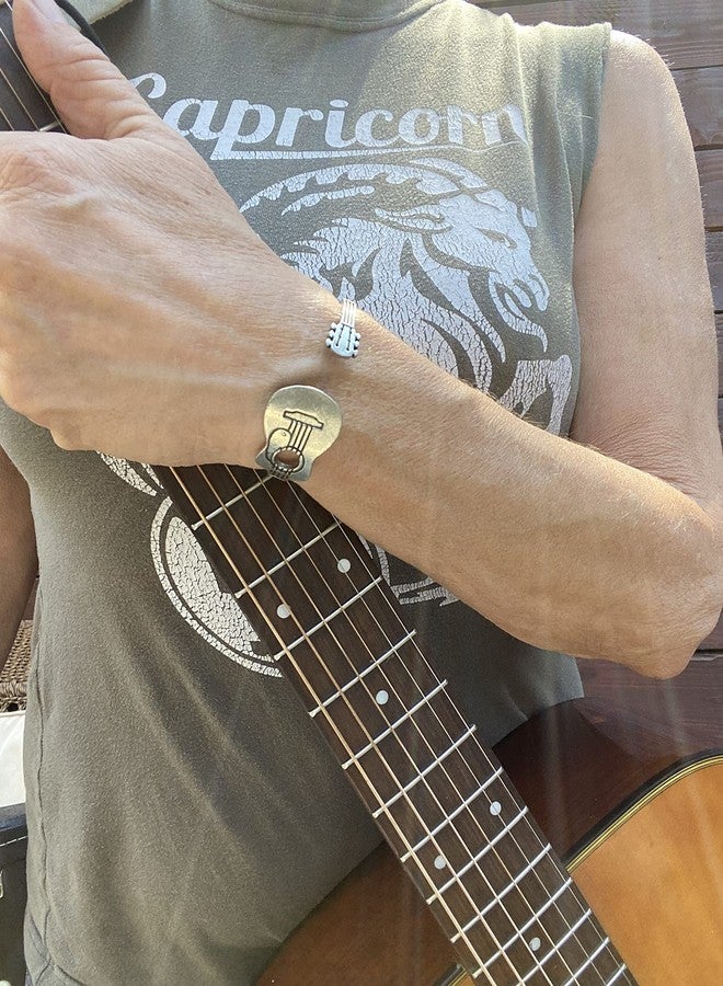 Whitney Howard Designs Guitar Cuff Bracelet for Men or Women - Adjustable Pewter Musician Jewelry - Christmas Gift for Guitar Players - Image 3