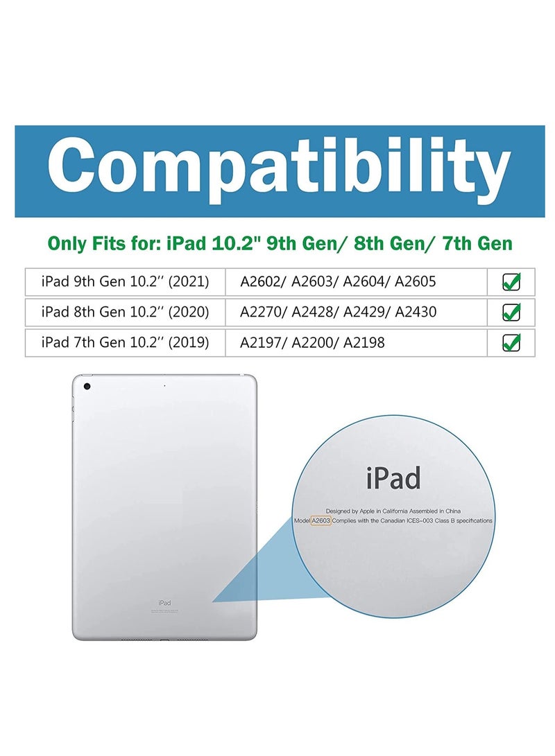 Procases Ipad 10.2 Inch 9th 8th and 7th Generation 2019 With Pencil Holder Flexible Soft Tpu Back Cover Ultra Slim Lightweight Stand Protective Case Navy - Image 2