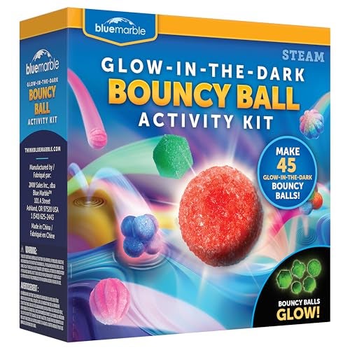 Blue Marble Bouncy Ball Science Kit Make Up to 45 Glow in The Dark Bouncy Balls for Kids with 6 Colors 5 Mold Shapes DIY STEM Projects Science Kit Kids Science Projects - Image 1
