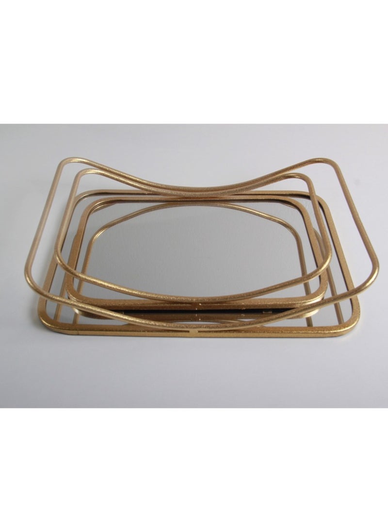 ماركة غير محددة - طقم صواني تقديم بتصميم عصري وانيق ، من 2 قطع - Image 1