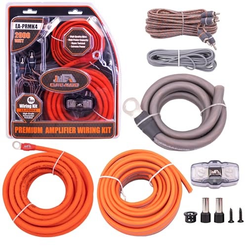 Elite Audio Premium Series Amp Kit Copper Clad Aluminum Wire, Triple-Shielded RCA Cables, High-Power Capacity, ANL Fuse Holder, Car Amplifier Install Kit (4 Gauge (Mini-ANL)) - Image 1