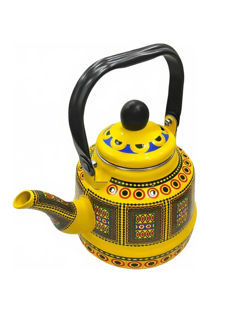 Albawadi Arabic Teapot Kettle 2.5L Ceramic Colorful Flower Design - Image 5