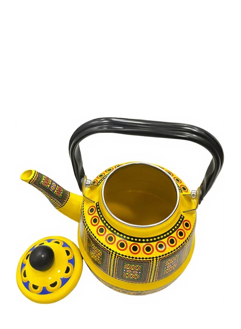 Albawadi Arabic Teapot Kettle 2.5L Ceramic Colorful Flower Design - Image 2