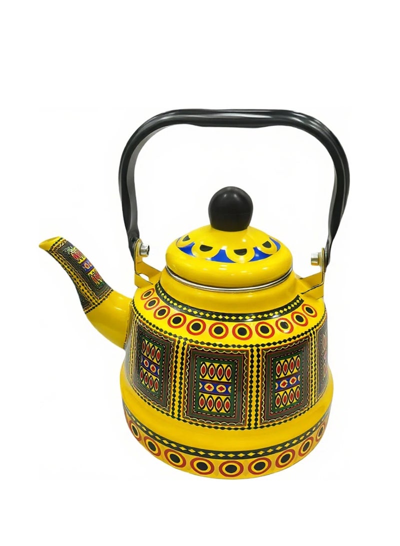 Albawadi Arabic Teapot Kettle 2.5L Ceramic Colorful Flower Design - Image 1
