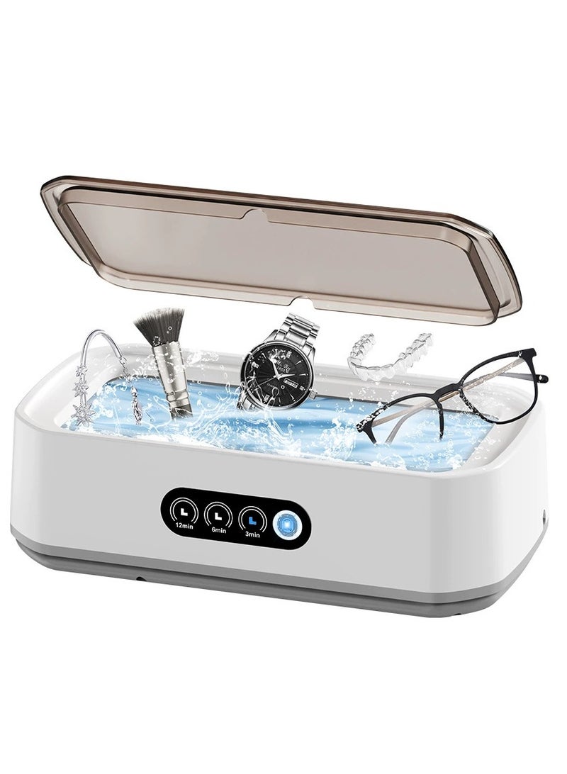 Ultrasonic Jewelry Cleaner, 48KHz Ultrasonic Cleaner Machine for Jewelry, Eyeglasses, Rings, Watch Strap, Dentures- Dual Cleaning Modes, 304 Stainless Steel Tank - Image 1