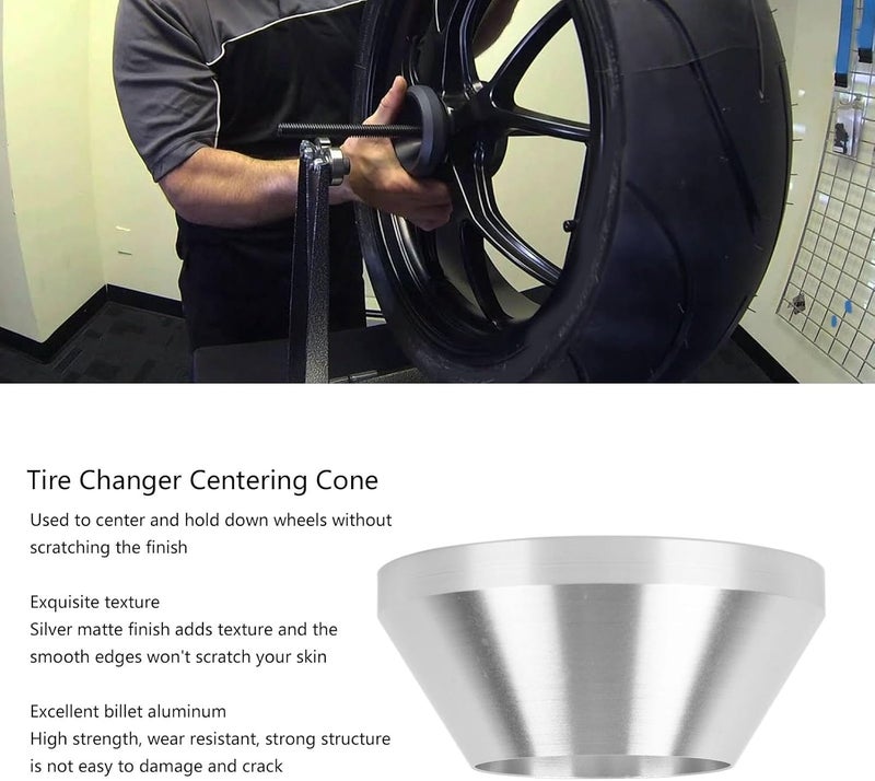 Manual Tire Changer Centering Cone, Billet Aluminum Wheel Balancer Hold Down Cone, for 1.67in Diameter Center Post Car Truck - Image 3