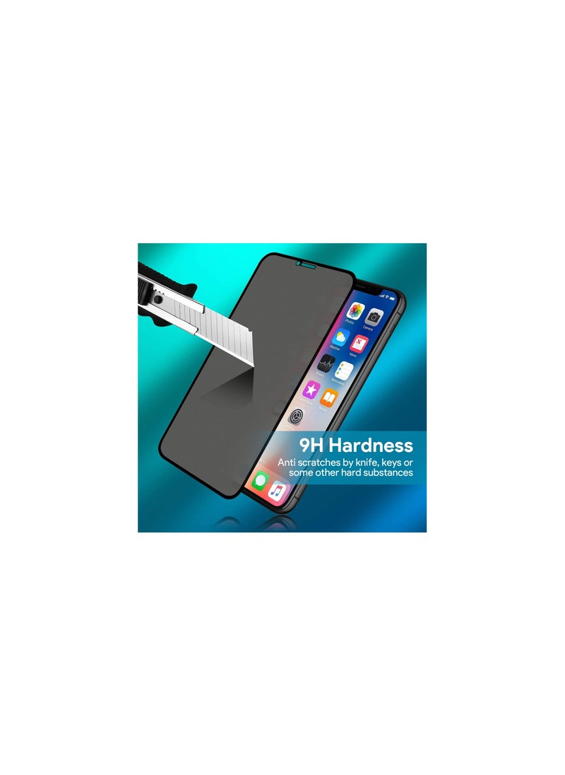 iPhone X XS Privacy Screen Protector, Tempered Glass 5D 9H Privacy Screen Protector for iPhone X XS 5.8" Black