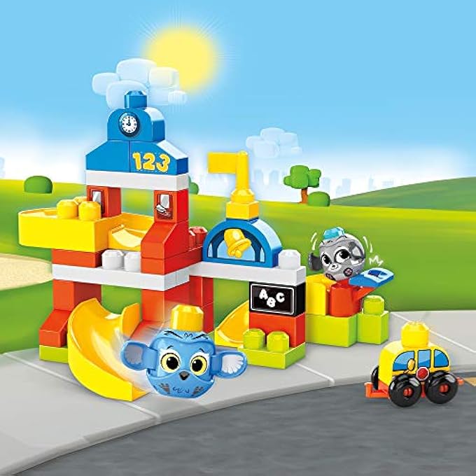 Mega Bloks BLOCKS PEEK A SCHOOLHOUSE WITH BIG BUILDING BLOCKS, TOYS FOR TODDLERS 42 PIECES GRJ19, MULTICOLOUR - Image 5