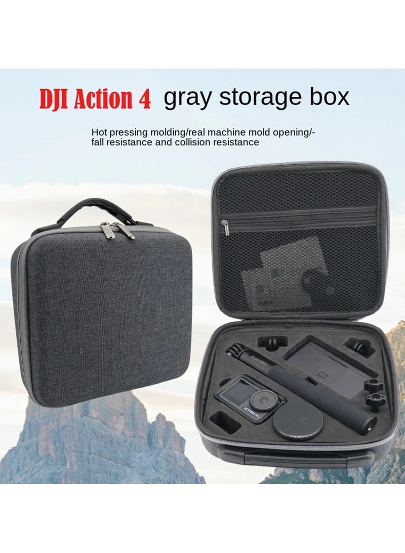 AROAQ Carrying Storage Case For DJI Action 4 Handbag Storage Bag Portable Storage Box for DJI Osmo Action 4 Sports Camera Accessories  - Image 1