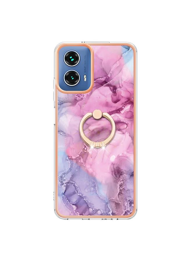 S-TOP Case For Motorola Moto G34 Electroplating Marble Dual-side IMD Phone Case with Ring - Image 2