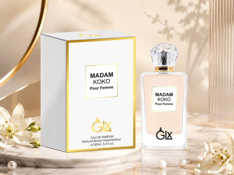 GLX Madam Koko Eau De Parfum for Women – Warm Citrus Patchouli Floral Fragrance – Long Lasting Elegant Feminine Scent – 100ml- Inspired By Coco Mademoiselle - Image 2