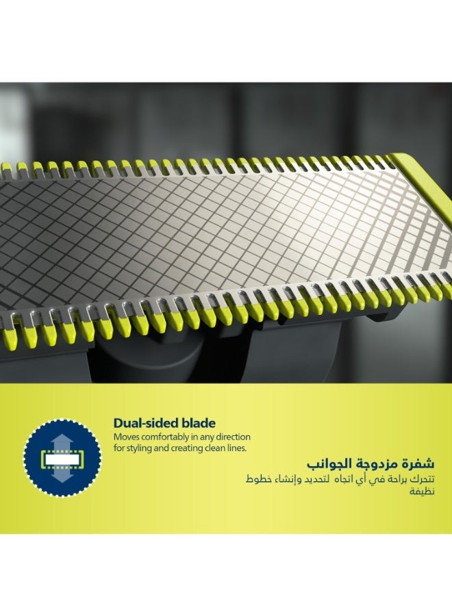 Blade Pro QP6530/23,Wet & Dry Use,Trim, Edge & Shave Any Length of Hair| 12-Length Precision Comb, Dual-Sided Blade,90min Cordless Use Black - Image 4