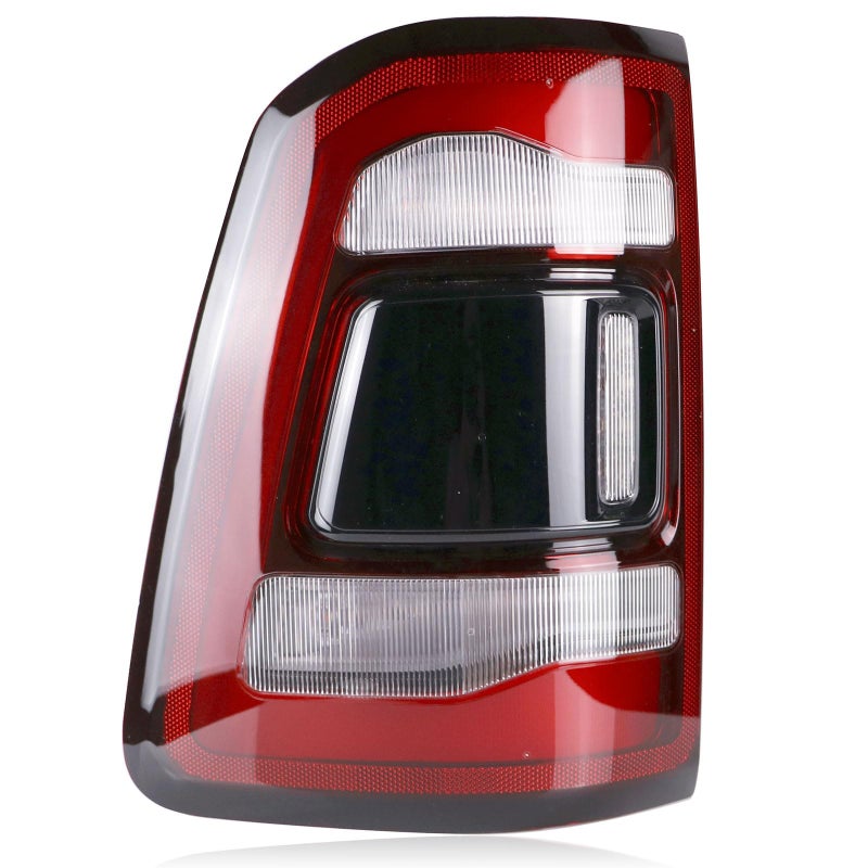 LED Tail Lights Assembly Without Blind Spot Compatible with Ram 1500 2019 2020 2021 2022 Left Driver Side Taillights Rear Brake Light Tail Lamps Replace 55112993AB Black Smoke