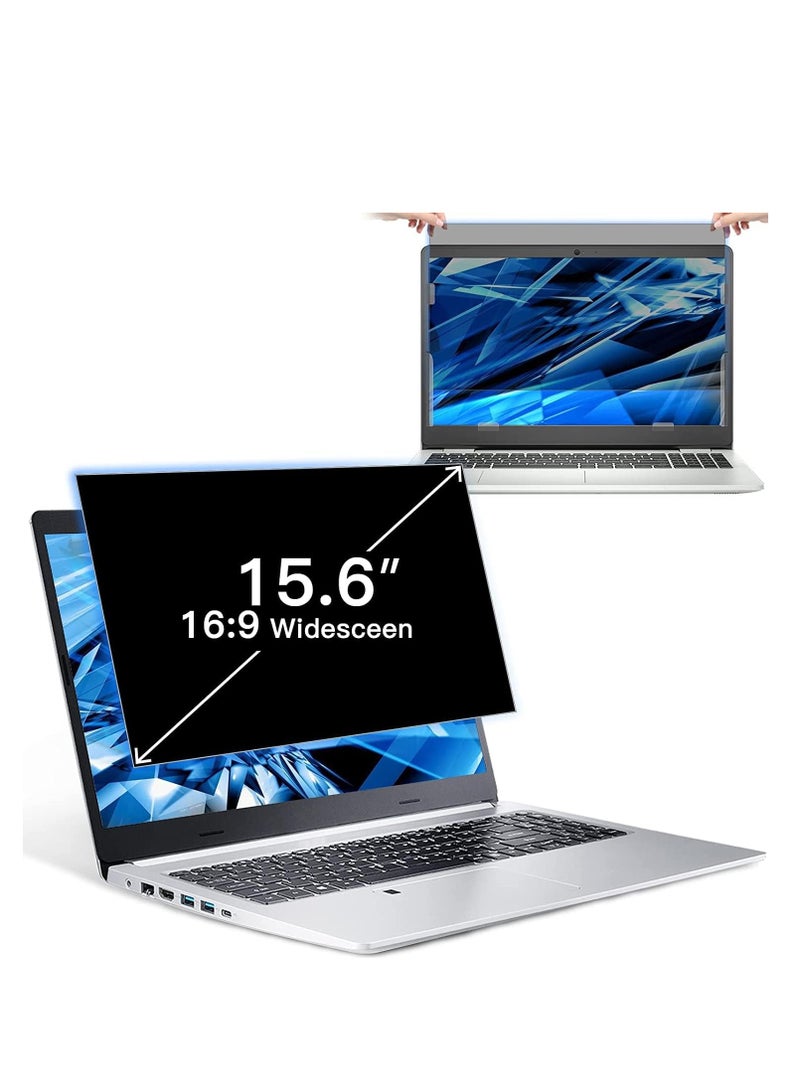 15.6 Inch Laptop Privacy Screen Filter Anti-Blue Light Screen Protector, Compatible with HP/Dell/Asus/Acer/Sony/Samsung/Lenovo/Toshiba,16:9 Removable Aspect Ratio Screen Filter Laptop Privacy - Image 1