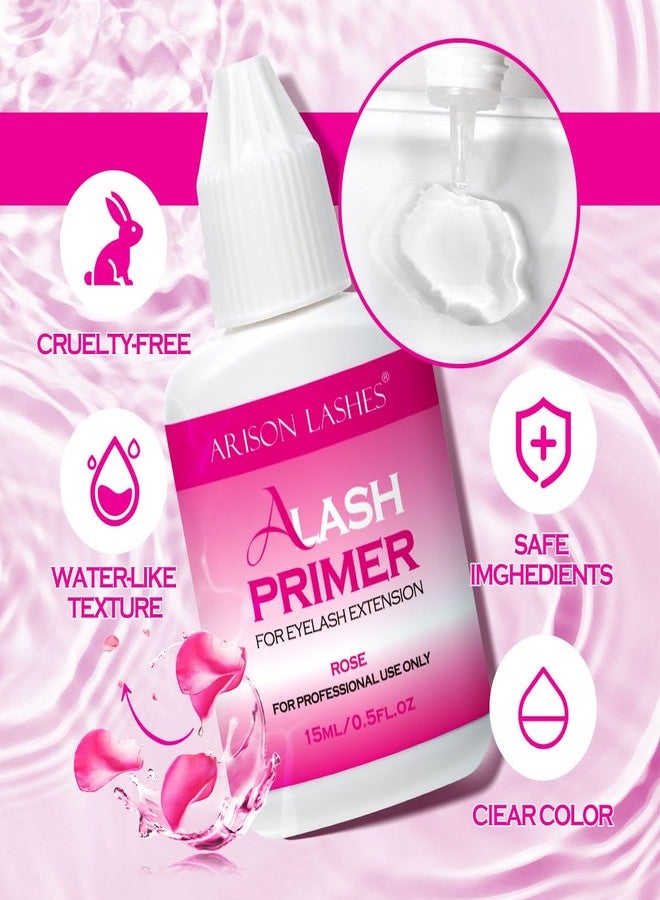 أريسون لاشز برايمر للرموش لتطويل الرموش 15 مل، برايمر للرموش، يزيد من قوة تماسك لاصق الرموش، معالجة مسبقة لتطويل الرموش شبه الدائم، مثالي لإطالة مدة ثبات لاصق الرموش (وردي) - Image 2