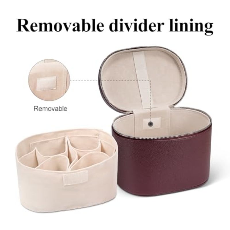 Makeup Bag Travel Makeup Bag with Compartments and Handle Portable Toiletry Bag for Women - Image 3