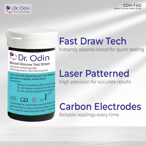 Dr.Odin Dr. Odin AC-307 GDH Glucose Test Strips, 2x50 Strips, GDH BLACK Meter Compatible, Bi-Directional Sampling, Auto Coding, Hygienic and Accurate (100 Test Strips) - Image 4