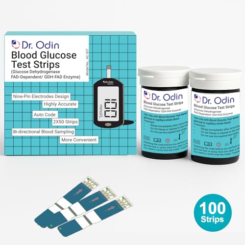 Dr.Odin Dr. Odin AC-307 GDH Glucose Test Strips, 2x50 Strips, GDH BLACK Meter Compatible, Bi-Directional Sampling, Auto Coding, Hygienic and Accurate (100 Test Strips) - Image 2