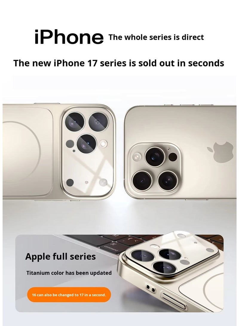 DUSALA Luxury Magnetic Glass Case for iPhone 17 Pro Wireless Compatible, Anti-Fingerprint, Shockproof & Oil-Resistant Frosted Back Cover - Image 3