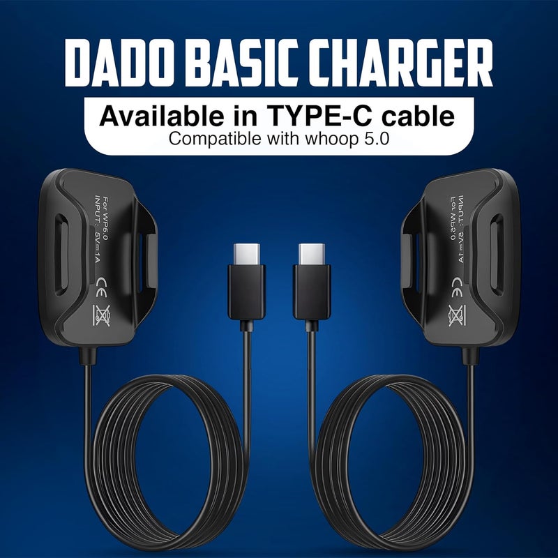 دادو شاحن سلكي Dado متوافق مع أجهزة WHOOP 5.0/MG، One، Peak، Life – شاحن متين ومقاوم للماء. غير متوافق مع أجهزة WHOOP 4.0 (USB Type C). - Image 4